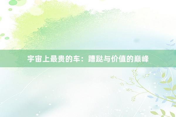 宇宙上最贵的车:蹧跶与价值的巅峰
